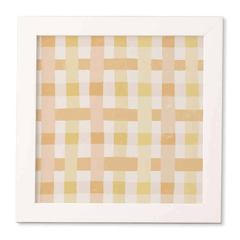 Menina Lisboa Yellow Pink Gingham Framed Wall Art
