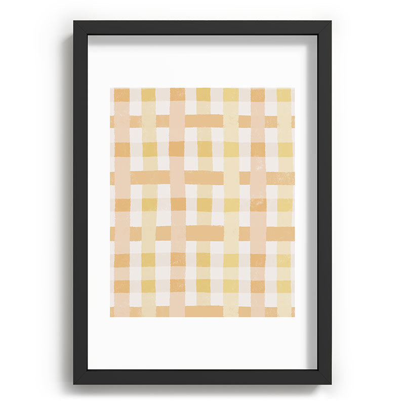 Menina Lisboa Yellow Pink Gingham Recessed Framing Rectangle
