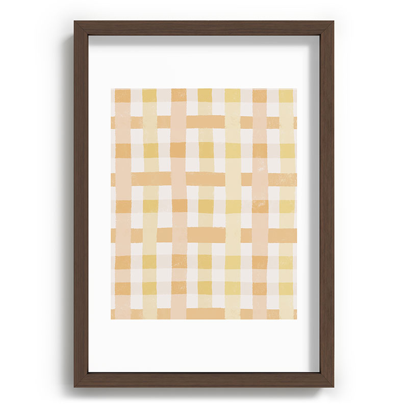 Menina Lisboa Yellow Pink Gingham Recessed Framing Rectangle
