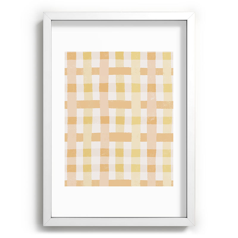Menina Lisboa Yellow Pink Gingham Recessed Framing Rectangle