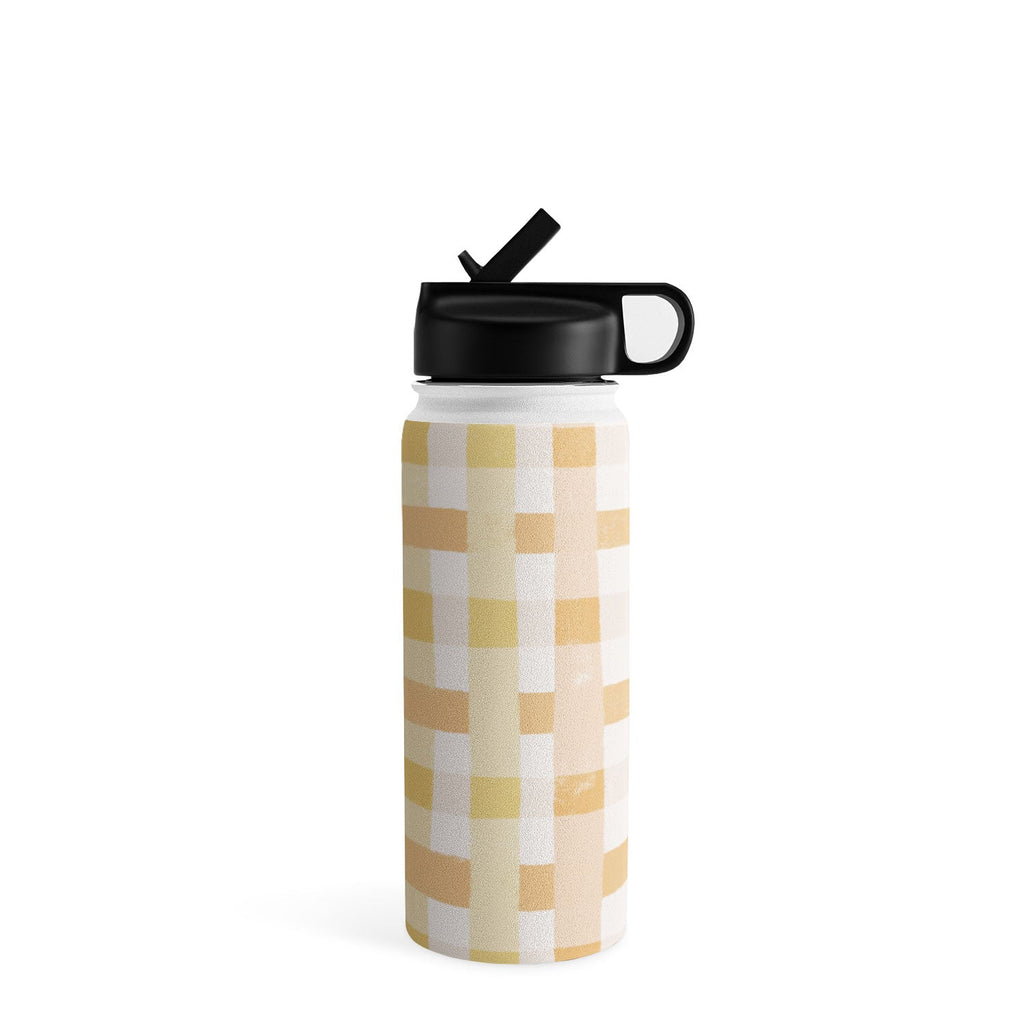 Menina Lisboa Yellow Pink Gingham Water Bottle