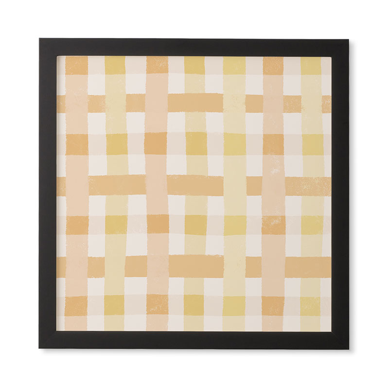Menina Lisboa Yellow Pink Gingham Framed Wall Art