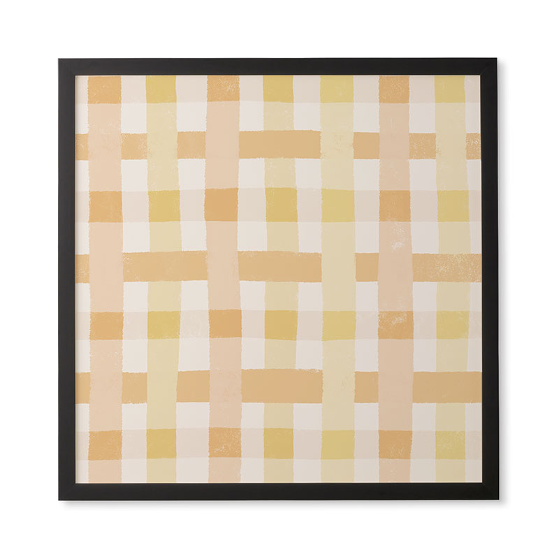 Menina Lisboa Yellow Pink Gingham Framed Wall Art