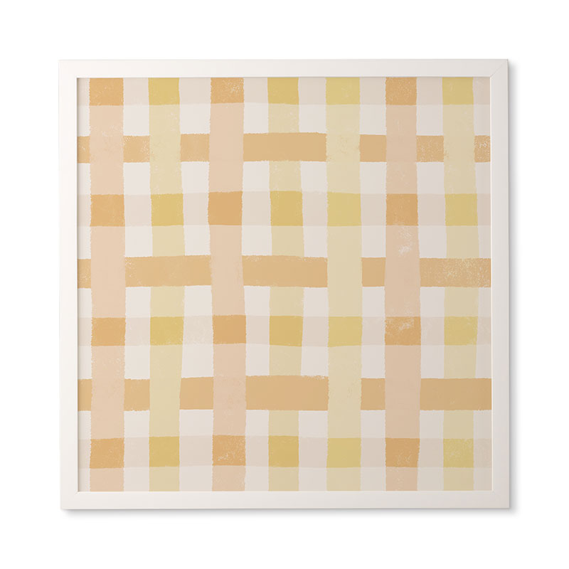 Menina Lisboa Yellow Pink Gingham Framed Wall Art