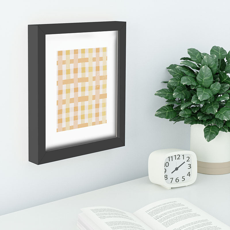 Menina Lisboa Yellow Pink Gingham Recessed Framing Rectangle