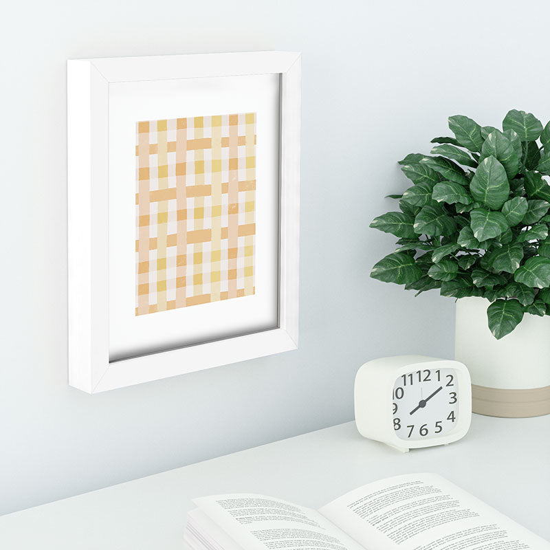 Menina Lisboa Yellow Pink Gingham Recessed Framing Rectangle