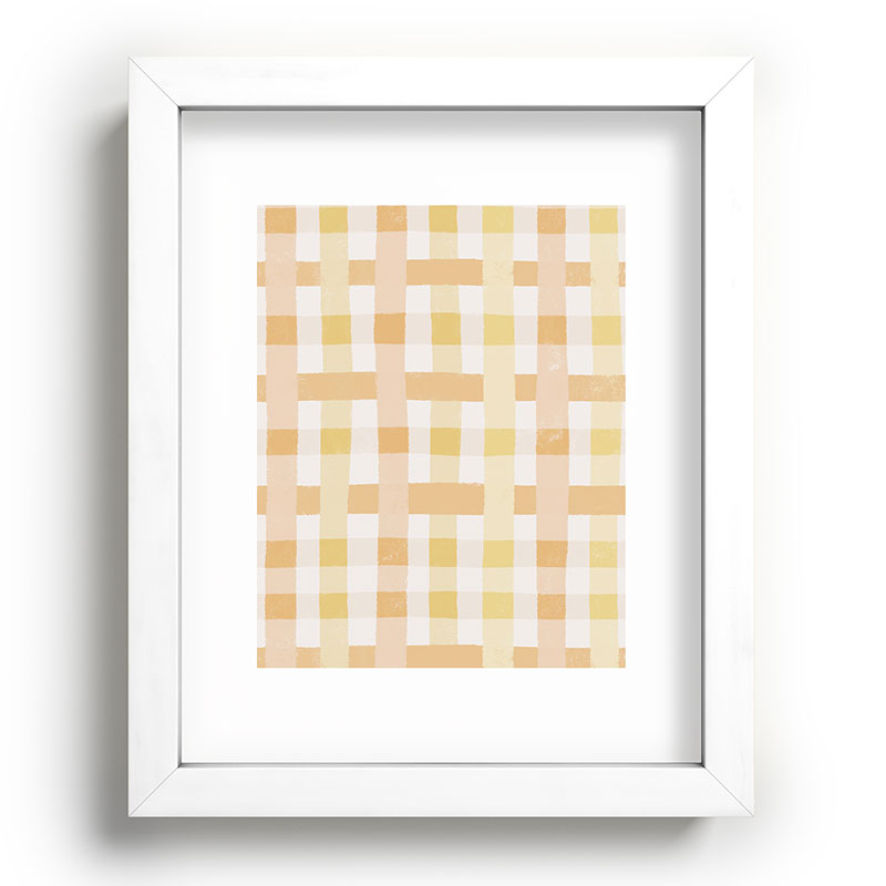 Menina Lisboa Yellow Pink Gingham Recessed Framing Rectangle
