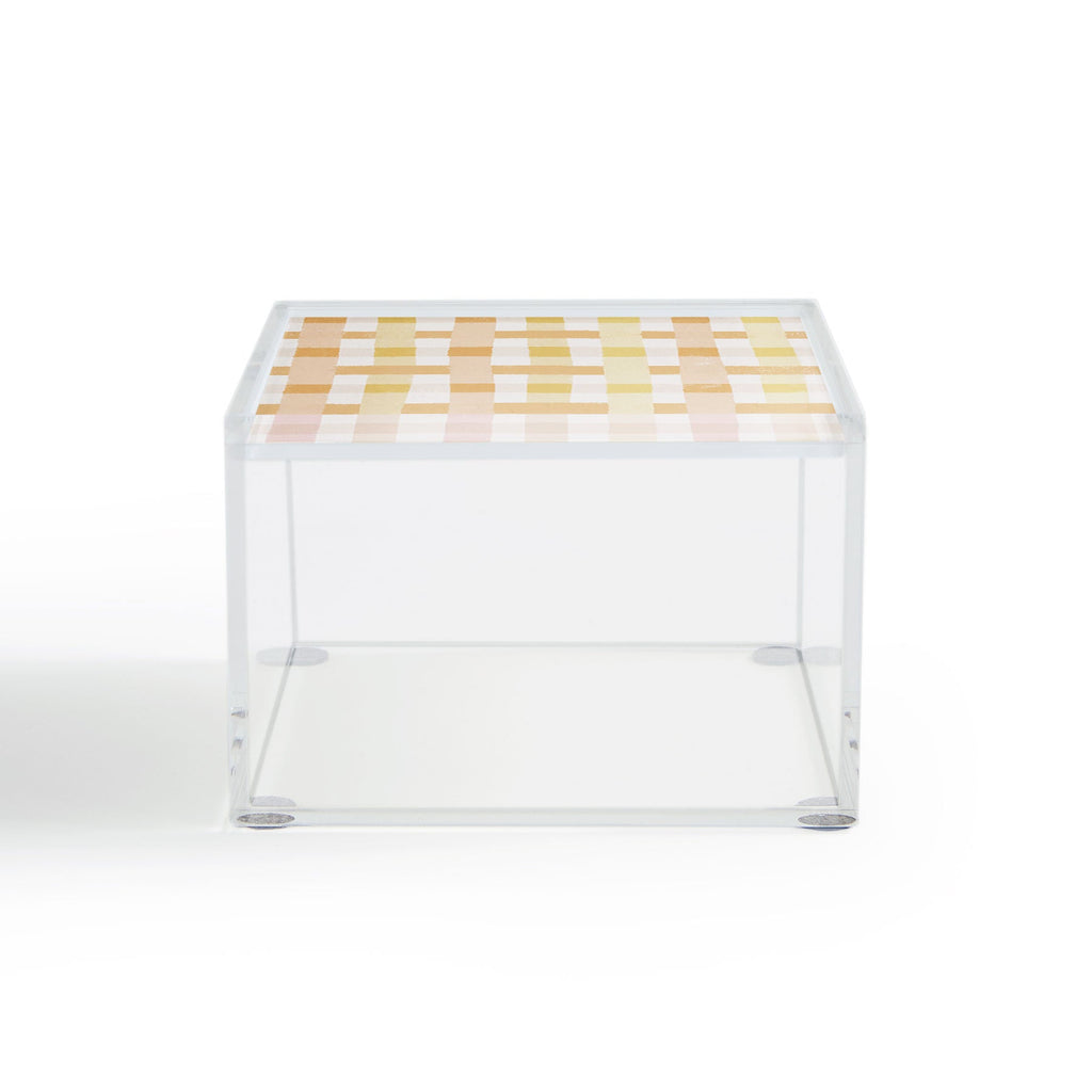 Menina Lisboa Yellow Pink Gingham Acrylic Box