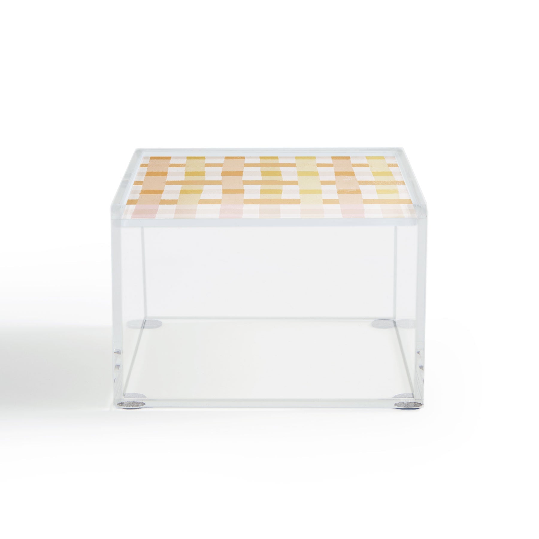 Menina Lisboa Yellow Pink Gingham Acrylic Box