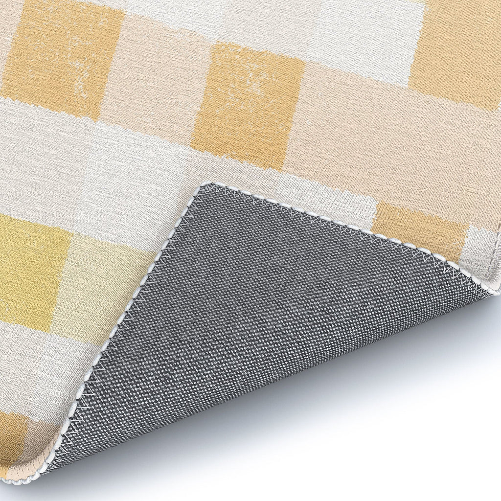 Menina Lisboa Yellow Pink Gingham Area Rug