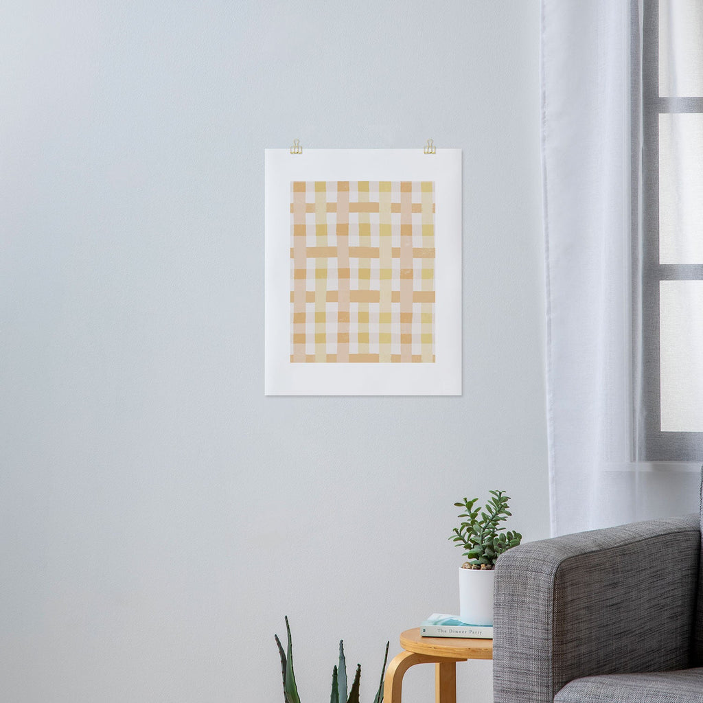 Menina Lisboa Yellow Pink Gingham Art Print