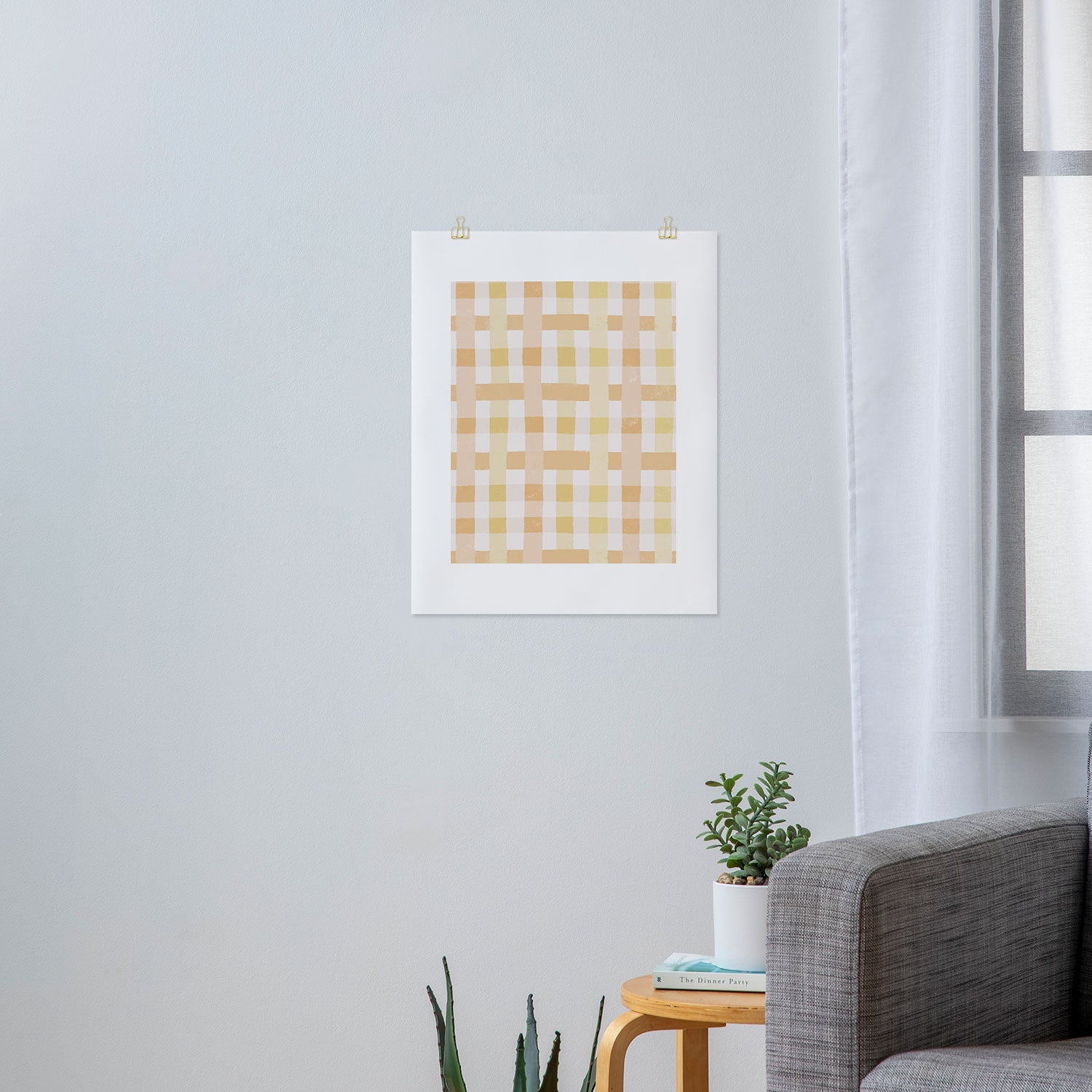 Menina Lisboa Yellow Pink Gingham Art Print