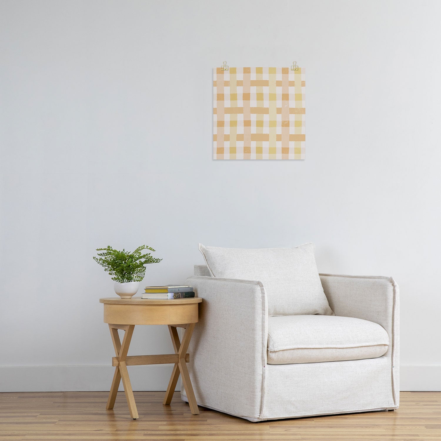 Menina Lisboa Yellow Pink Gingham Art Print