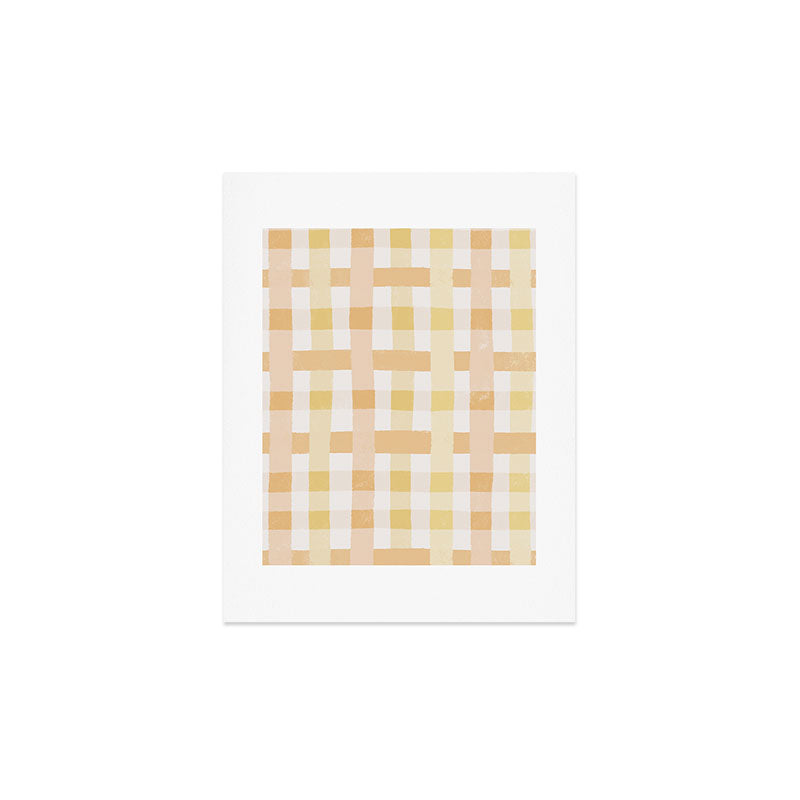 Menina Lisboa Yellow Pink Gingham Art Print