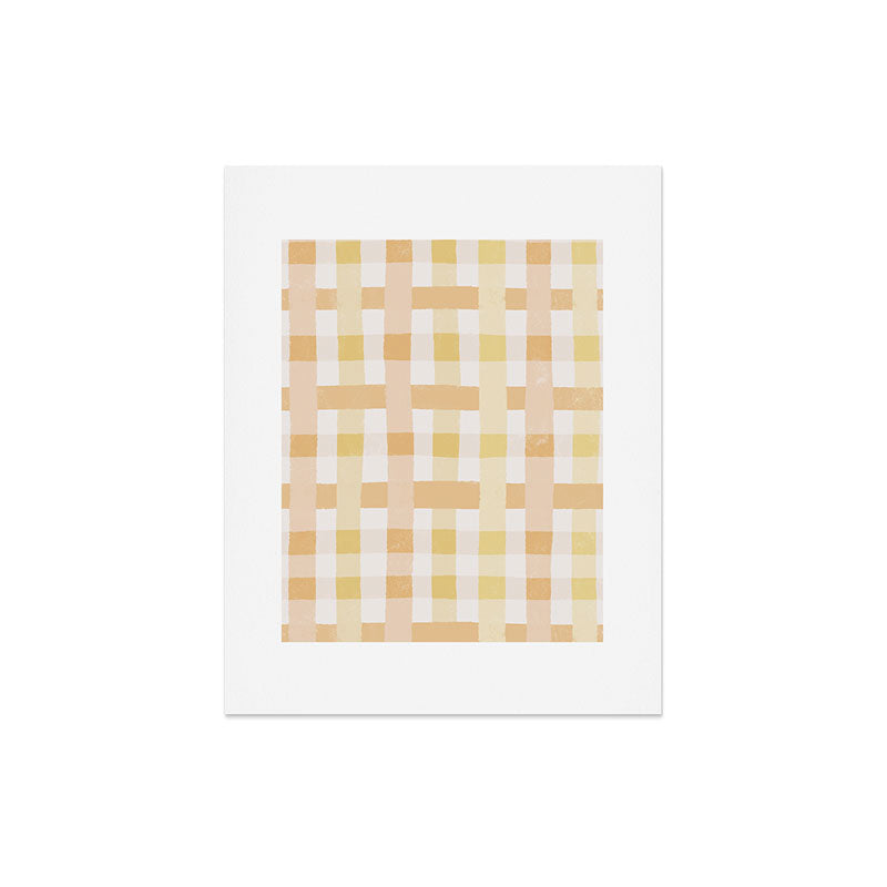 Menina Lisboa Yellow Pink Gingham Art Print