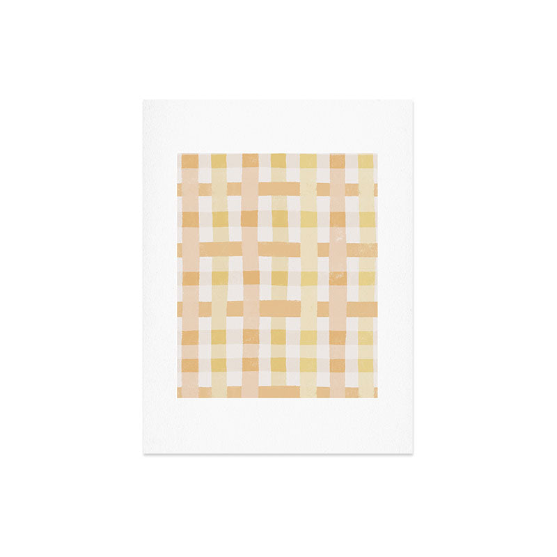 Menina Lisboa Yellow Pink Gingham Art Print