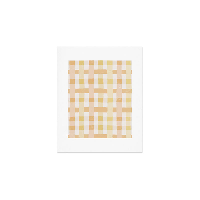 Menina Lisboa Yellow Pink Gingham Art Print