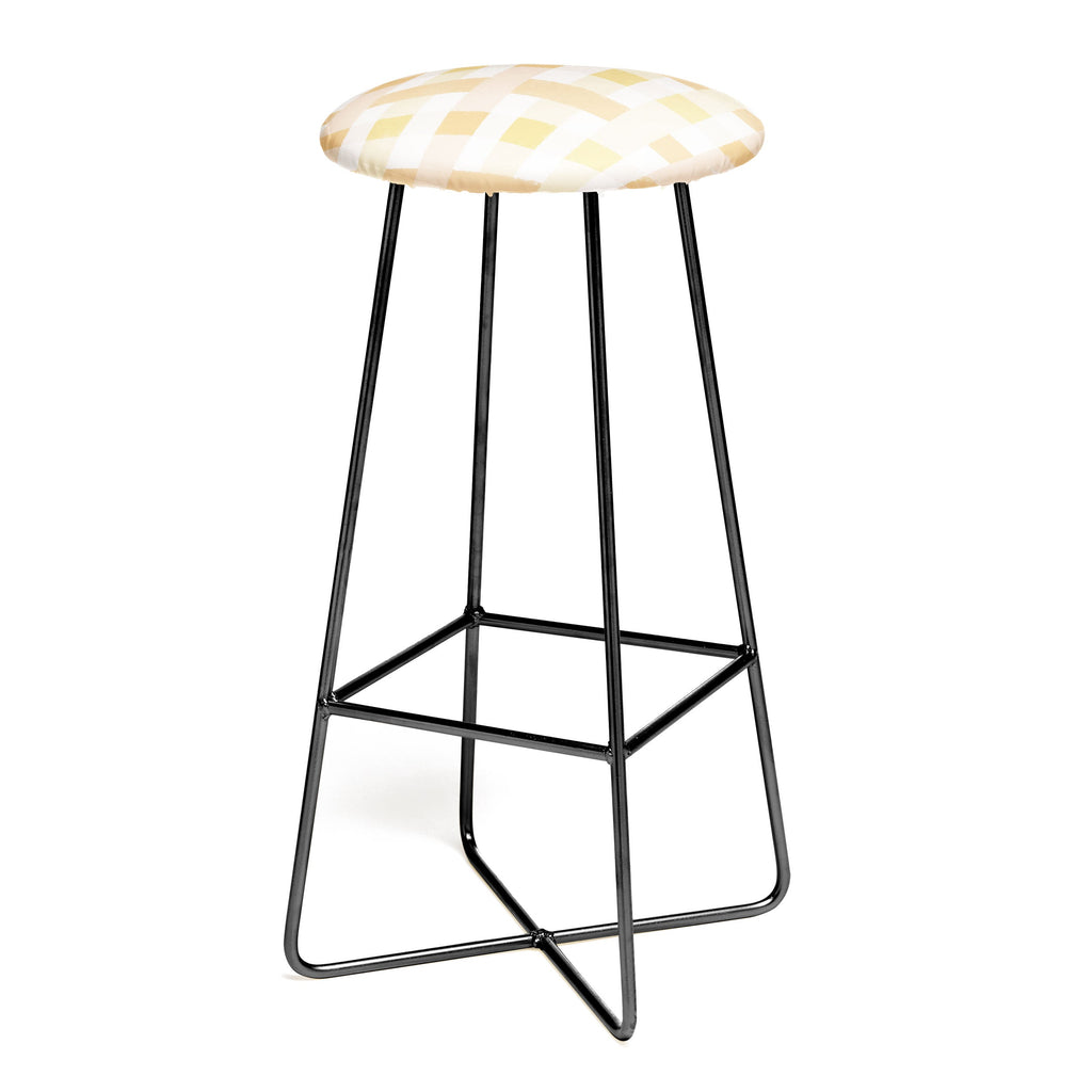 Menina Lisboa Yellow Pink Gingham Bar Stool