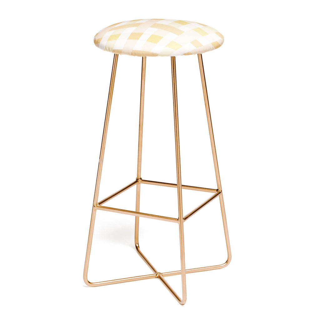 Menina Lisboa Yellow Pink Gingham Bar Stool