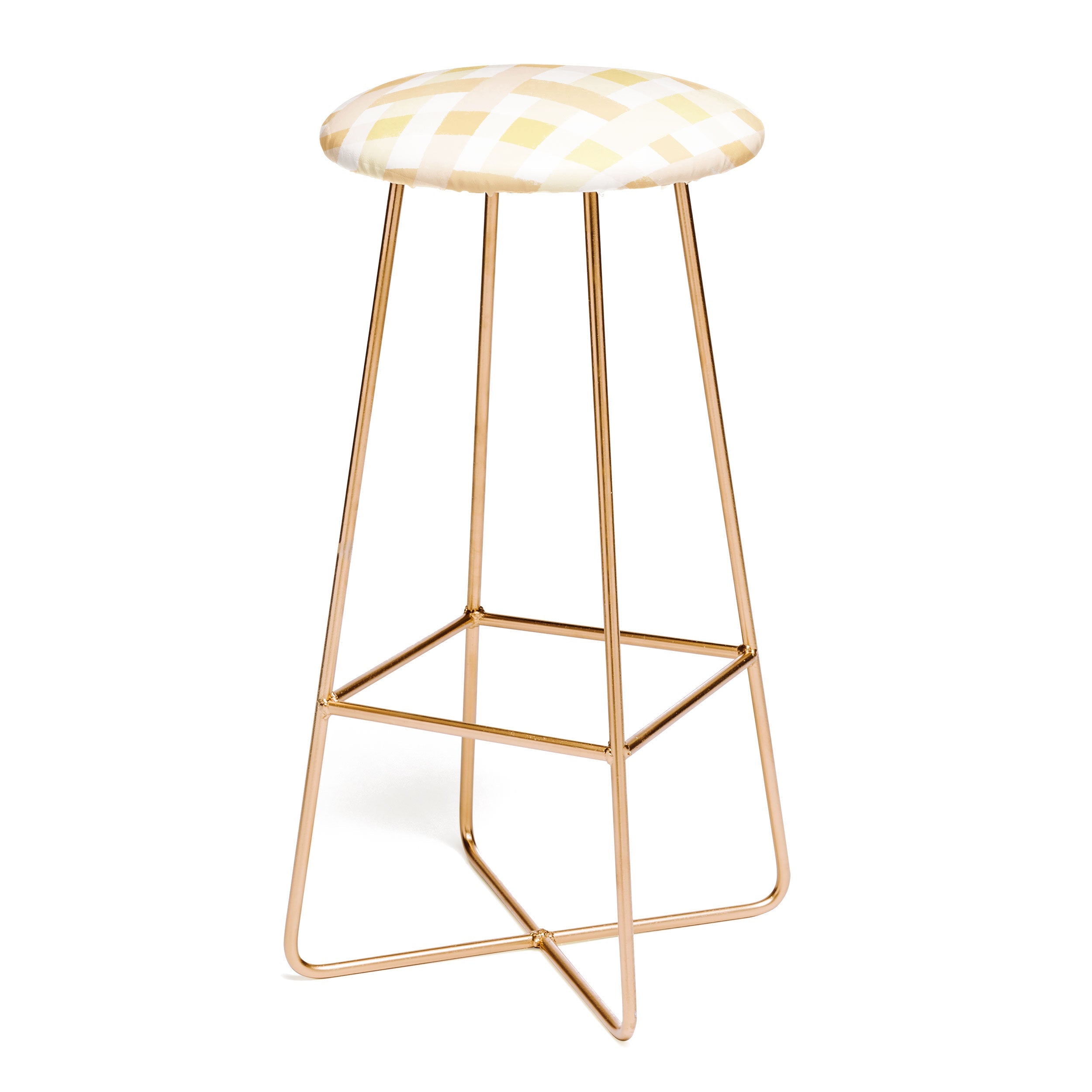 Menina Lisboa Yellow Pink Gingham Bar Stool