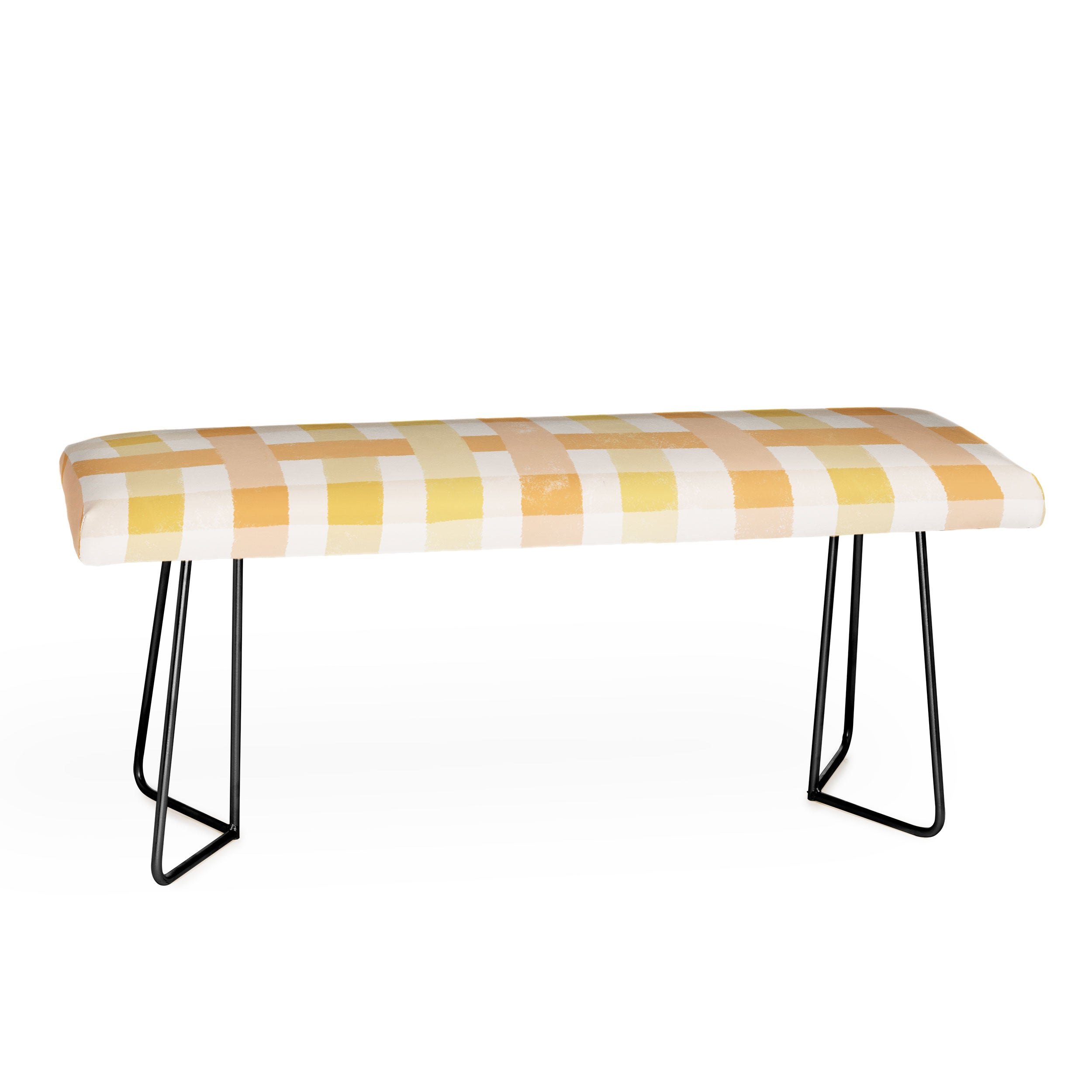 Menina Lisboa Yellow Pink Gingham Bench