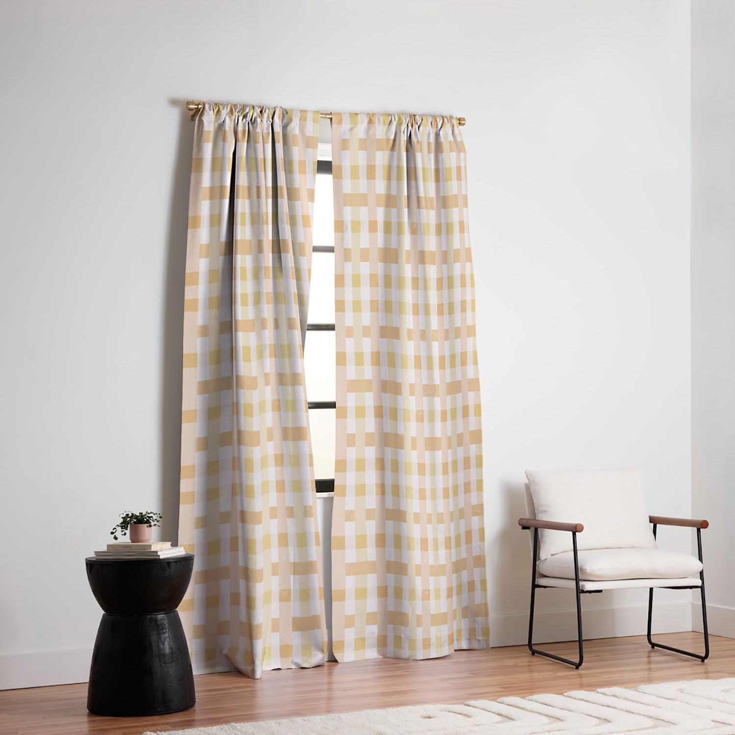 Menina Lisboa Yellow Pink Gingham Blackout Non Repeat