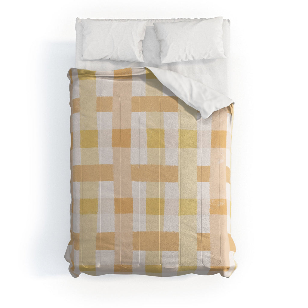 Menina Lisboa Yellow Pink Gingham Comforter