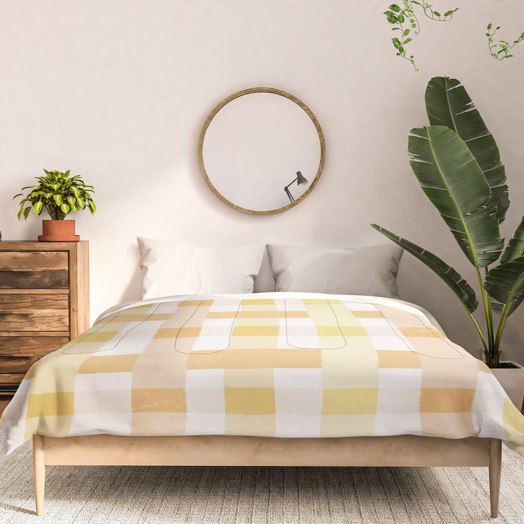 Menina Lisboa Yellow Pink Gingham Comforter