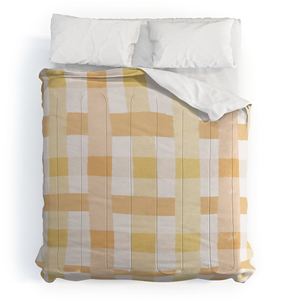 Menina Lisboa Yellow Pink Gingham Comforter
