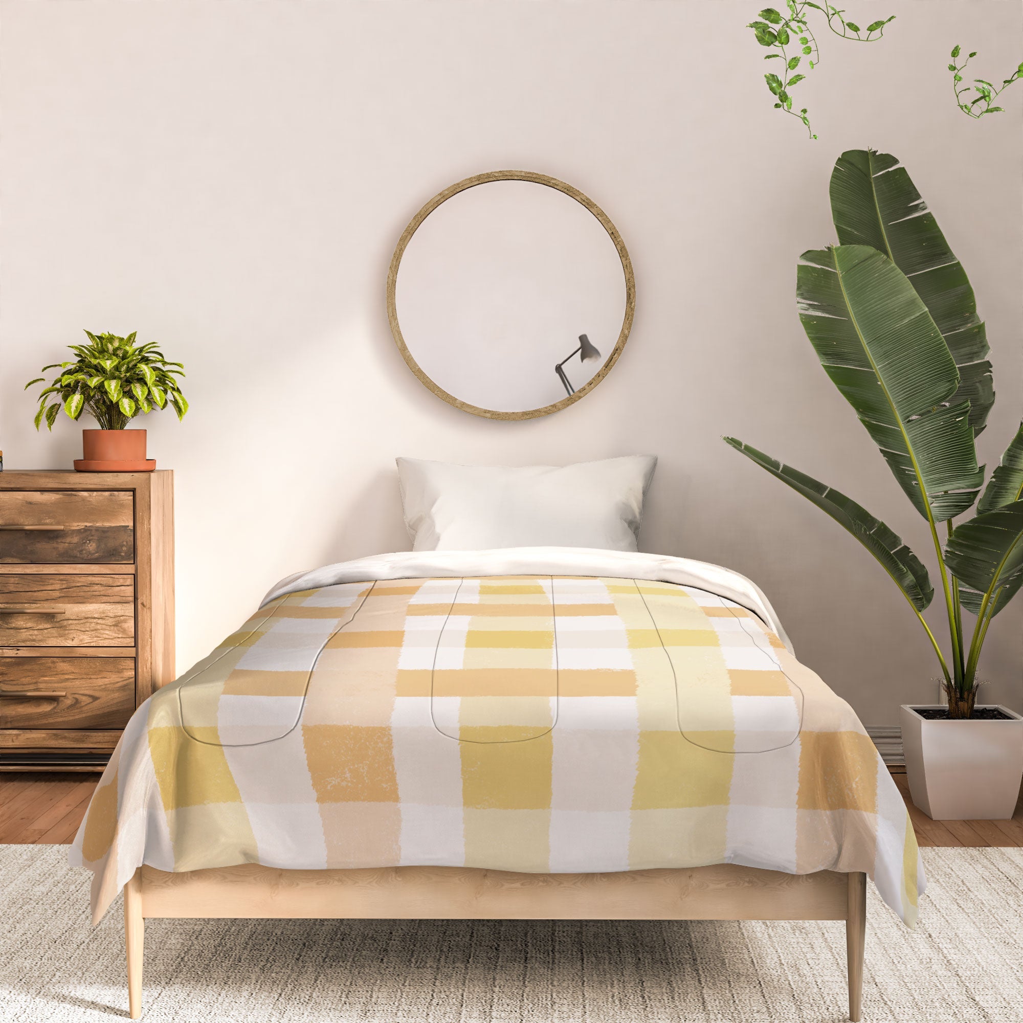 Menina Lisboa Yellow Pink Gingham Comforter