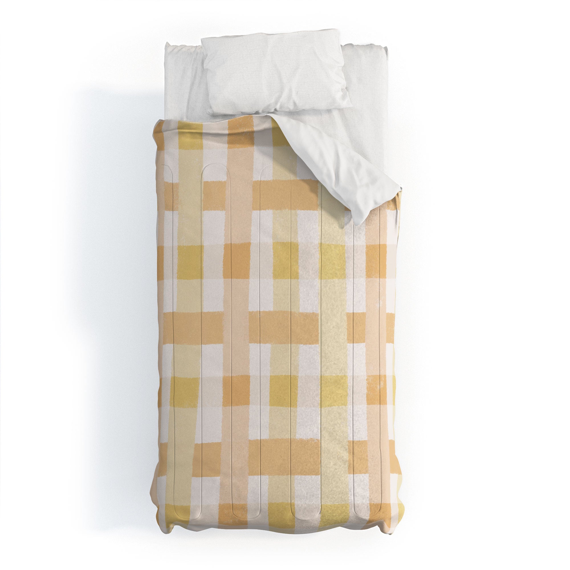 Menina Lisboa Yellow Pink Gingham Comforter