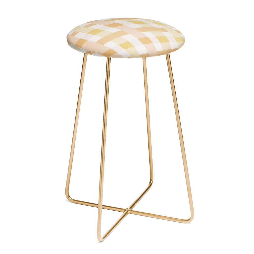 Menina Lisboa Yellow Pink Gingham Counter Stool