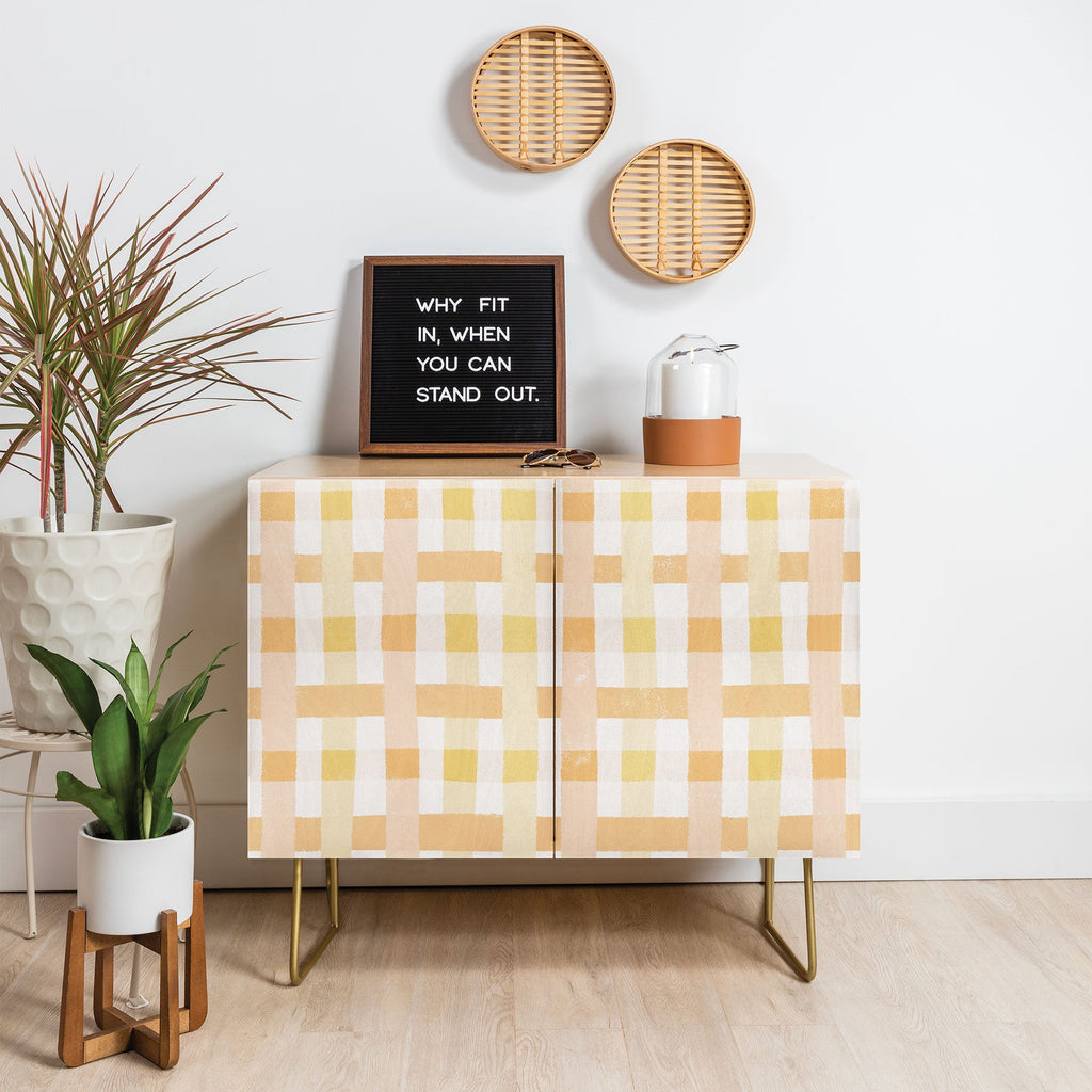 Menina Lisboa Yellow Pink Gingham Credenza