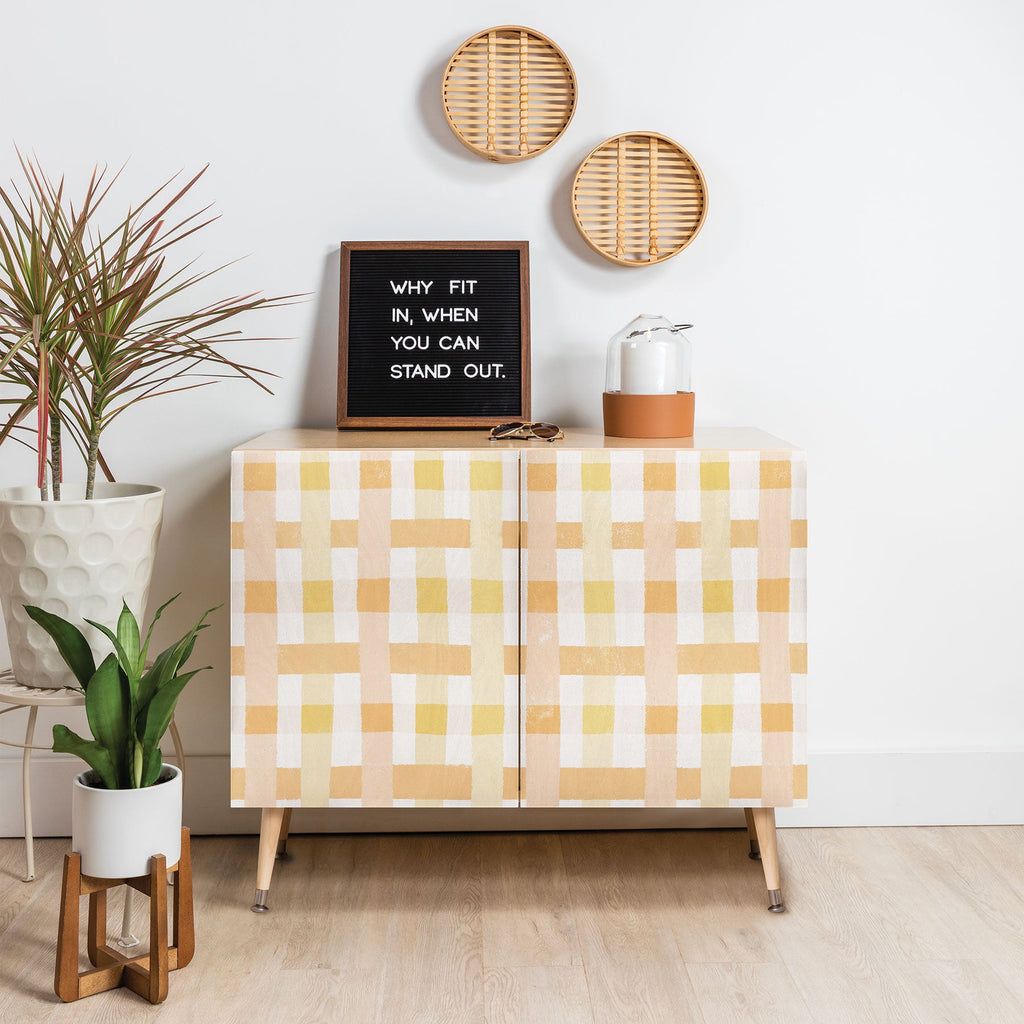 Menina Lisboa Yellow Pink Gingham Credenza