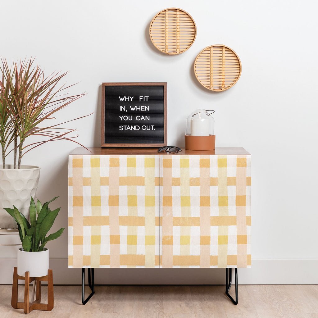 Menina Lisboa Yellow Pink Gingham Credenza