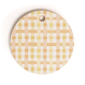 Menina Lisboa Yellow Pink Gingham Cutting Board Round