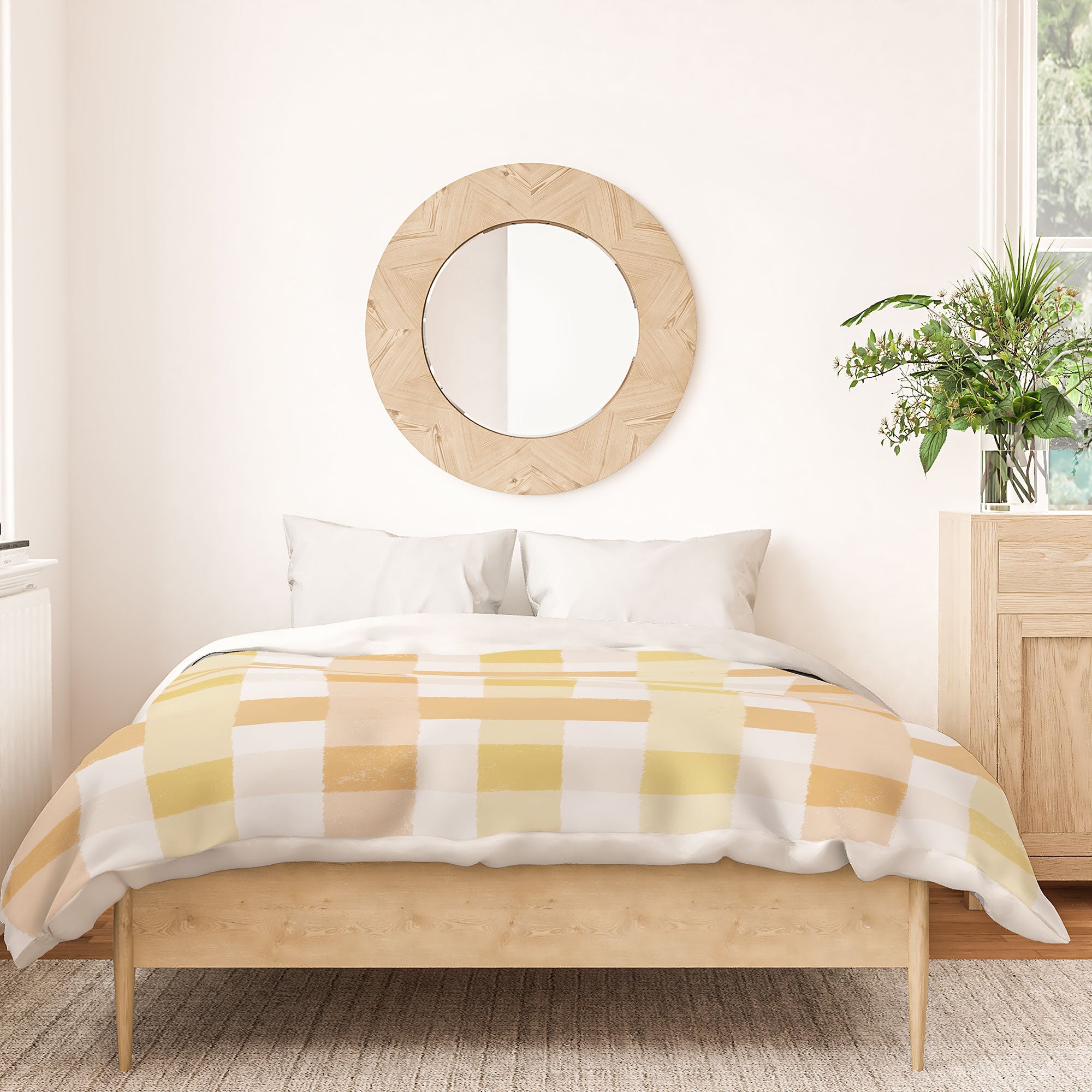 Menina Lisboa Yellow Pink Gingham Duvet Cover
