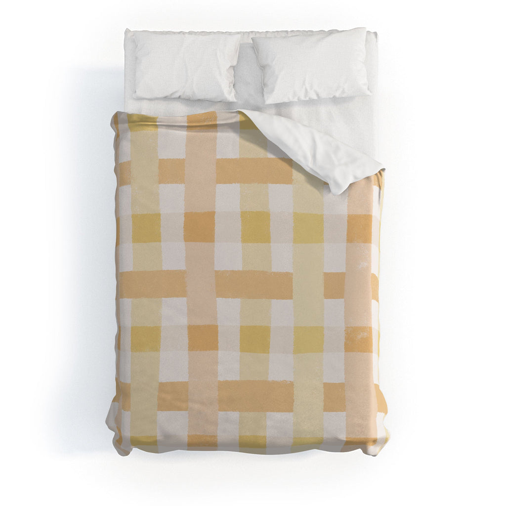 Menina Lisboa Yellow Pink Gingham Duvet Cover
