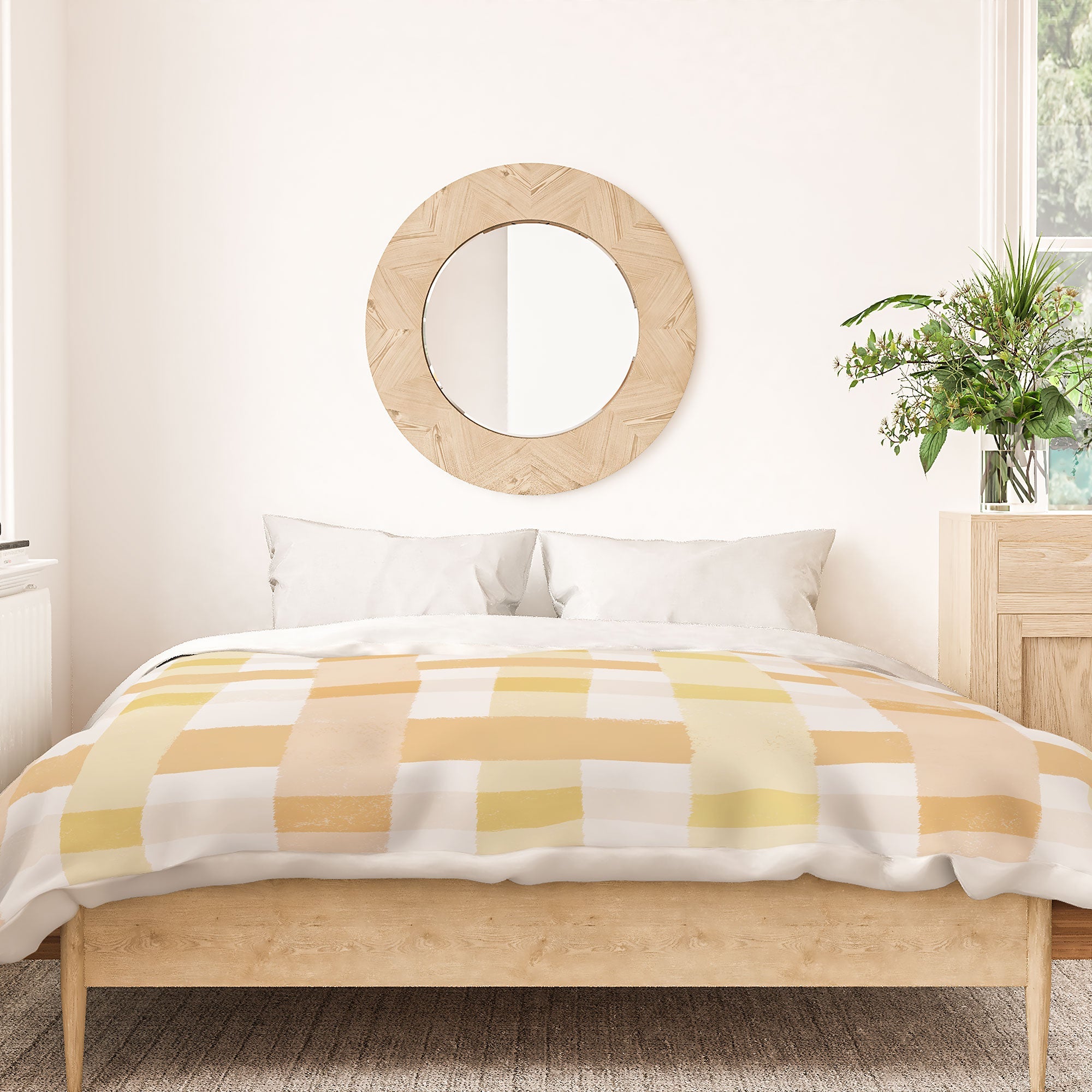 Menina Lisboa Yellow Pink Gingham Duvet Cover