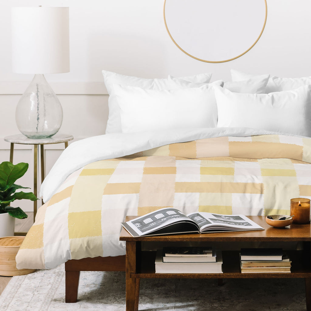 Menina Lisboa Yellow Pink Gingham Duvet Cover