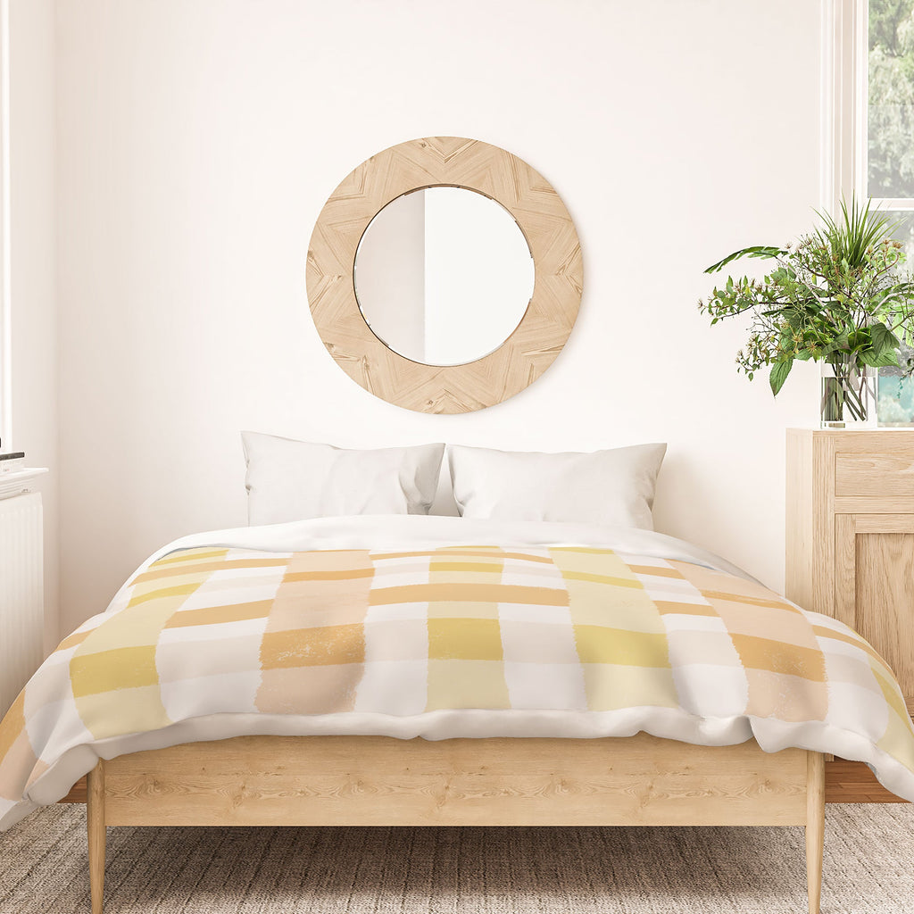 Menina Lisboa Yellow Pink Gingham Duvet Cover