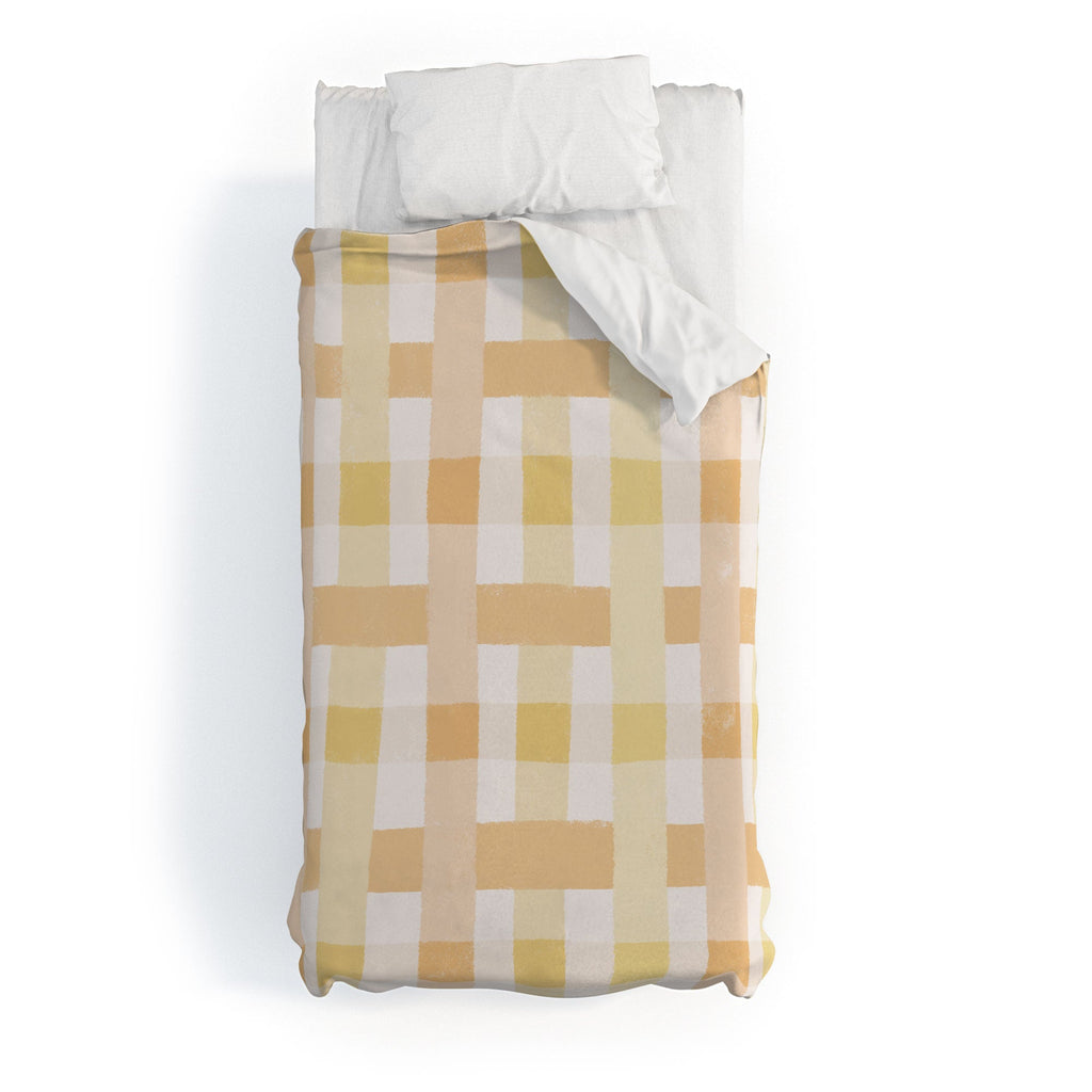 Menina Lisboa Yellow Pink Gingham Duvet Cover