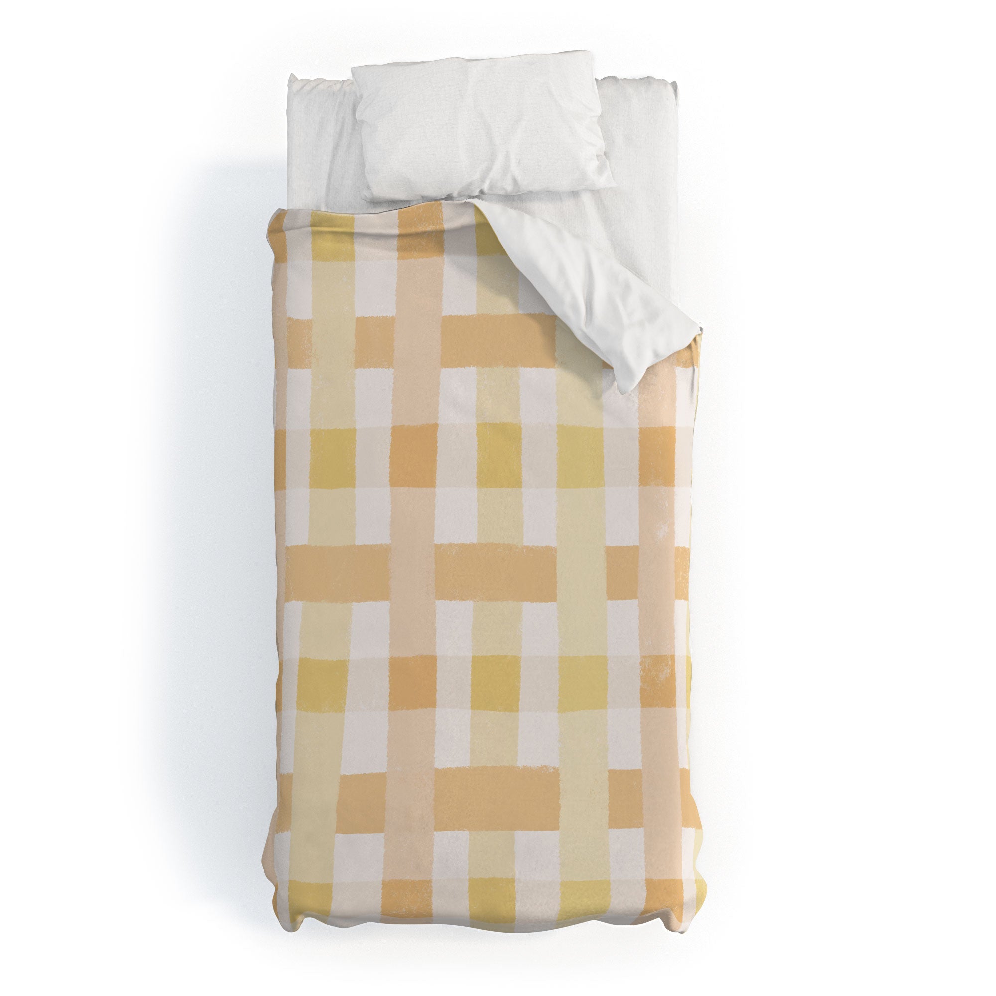 Menina Lisboa Yellow Pink Gingham Duvet Cover