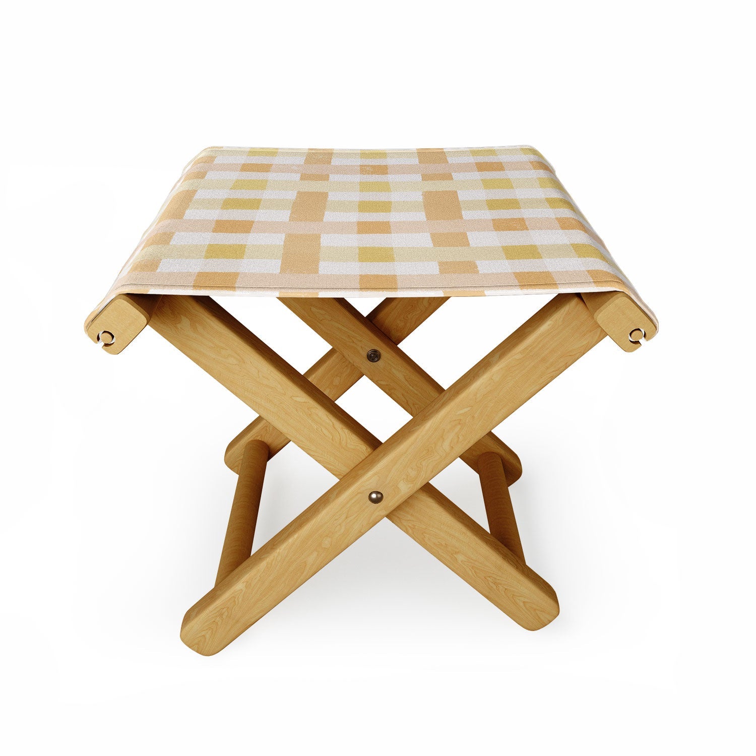 Menina Lisboa Yellow Pink Gingham Folding Stool