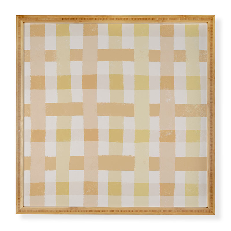 Menina Lisboa Yellow Pink Gingham Framed Wall Art