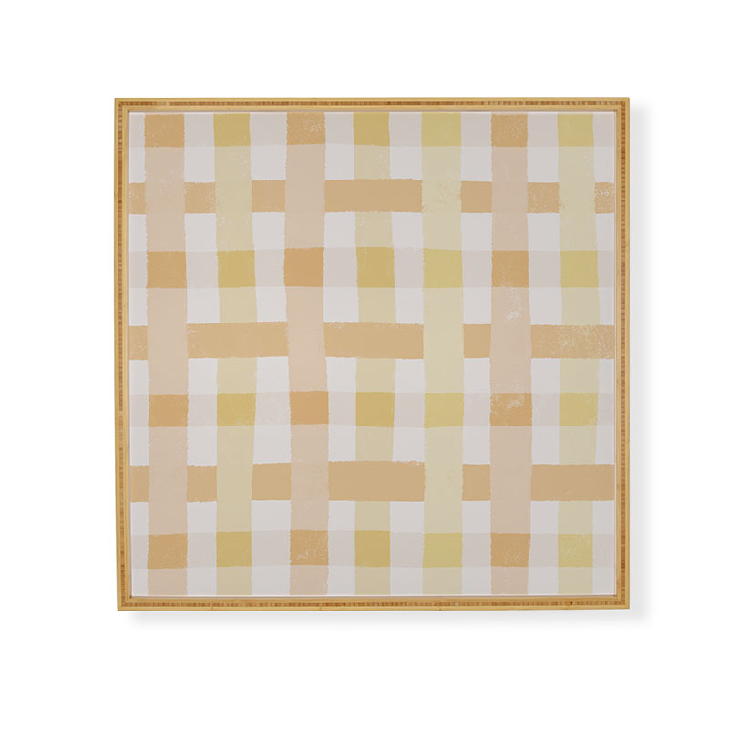 Menina Lisboa Yellow Pink Gingham Framed Wall Art