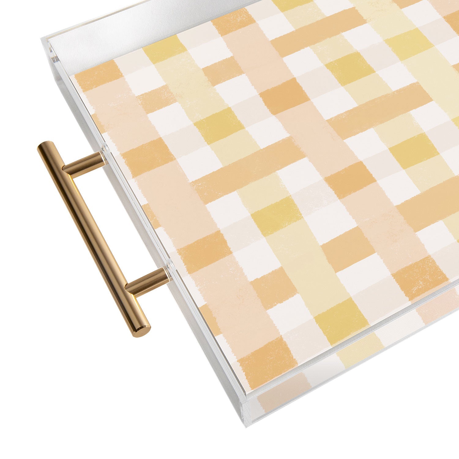 Menina Lisboa Yellow Pink Gingham Acrylic Tray