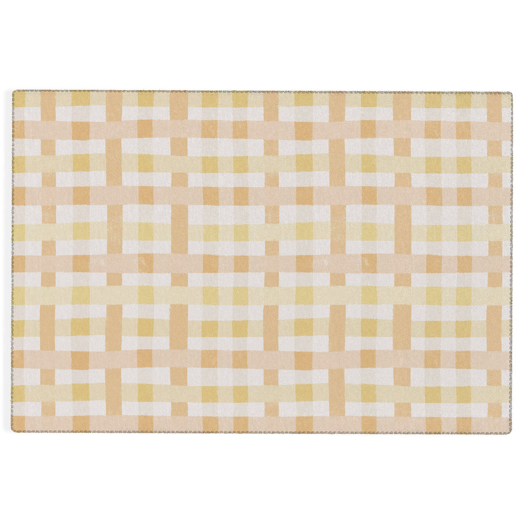 Menina Lisboa Yellow Pink Gingham Outdoor Rug