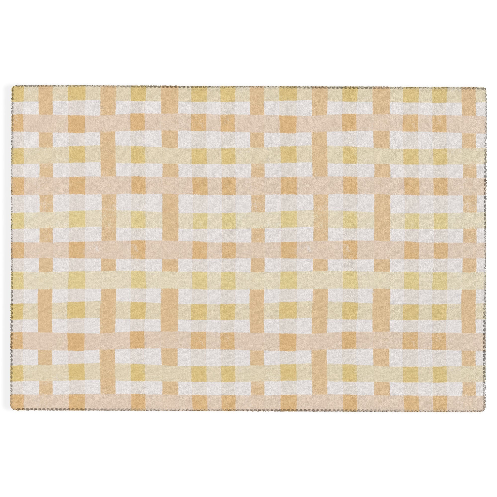 Menina Lisboa Yellow Pink Gingham Outdoor Rug