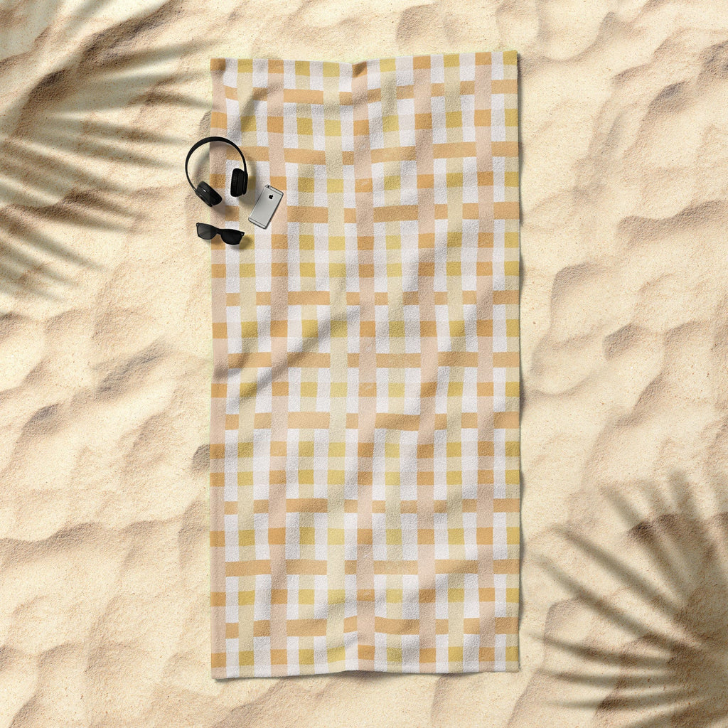 Menina Lisboa Yellow Pink Gingham Beach Towel